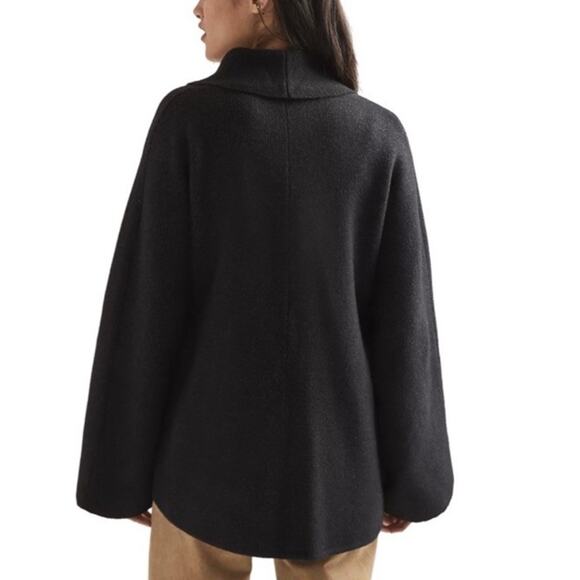 Anthropologie Trish Open Front Cinch Cardigan Sweater Jacket One Size Black - Picture 4 of 11